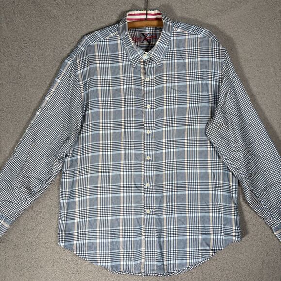 Robert Graham Shirt Men’s Size 2XL Houndstooth Plaid Flipcuff Mixed Media Luxury - Picture 2 of 16